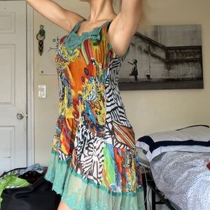 Vintage Hippy Multi-pattern Dress!